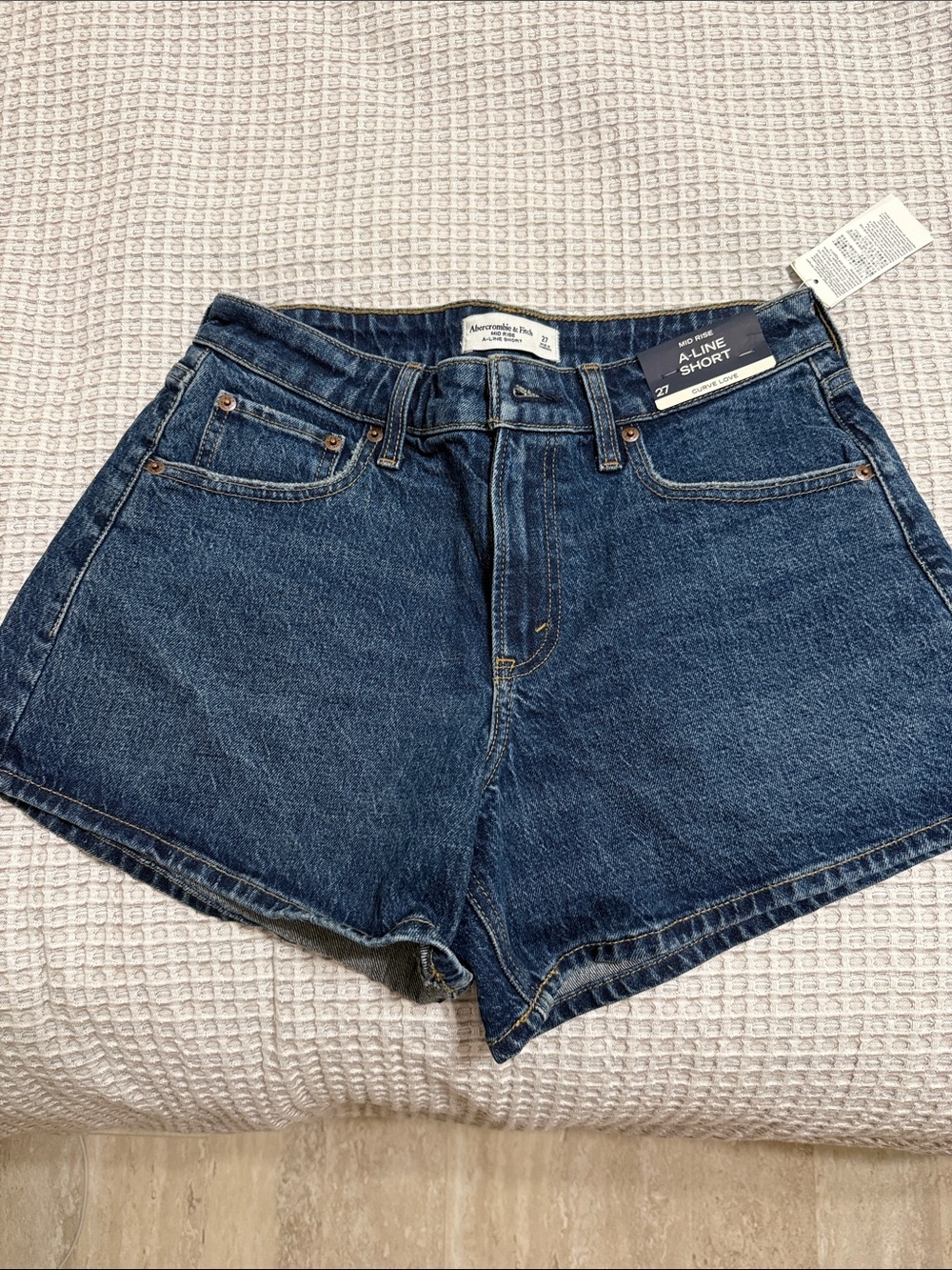 Abercrombie & Fitch Dark Blue Denim A-Line Shorts